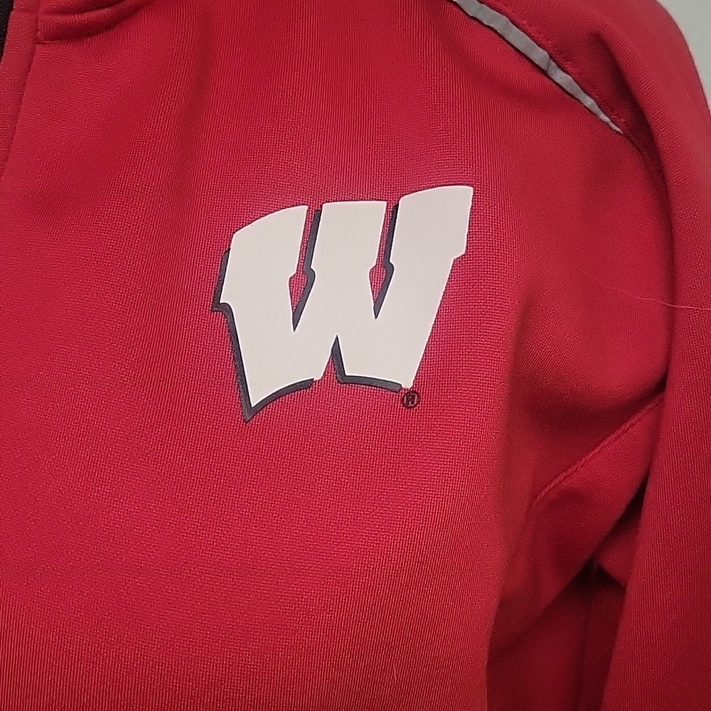 Adidas Wisconsin Badgers Quarter-Zip Sweatshirt - Picture 3 of 5